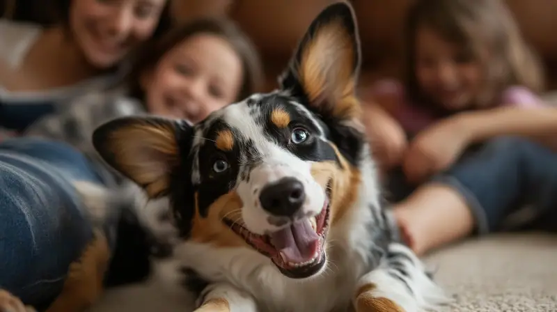 Australian Cattle Dog playing with family members showing loyal temperament